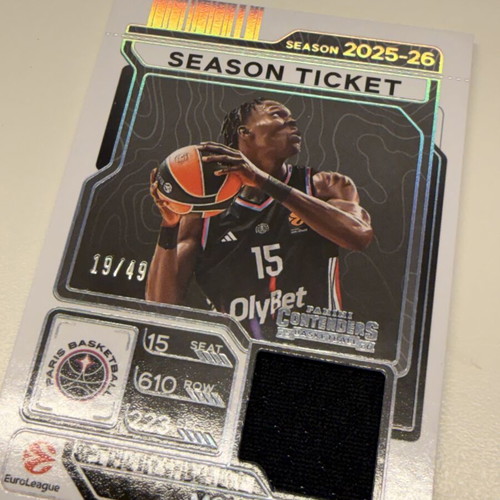 2025-26 Contenders EuroLeague Season Ticket Jersey Mouhamed Faye Red Foil 19/49