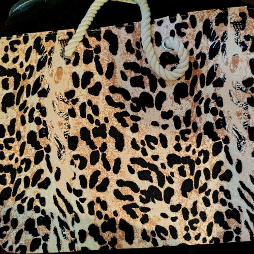 Beach bag new, beige and brown handheld
