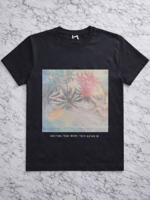 Black H&M T-shirt XS like new with artistic print