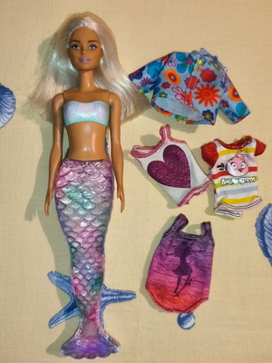 Κούκλα Barbie γοργόνα σαν καινούργια με μαλλιά και μακιγιάζ που αλλάζουν χρώμα