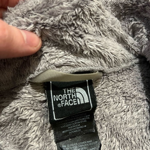 The North Face Denali women's vintage jacket used, gray with neon yellow