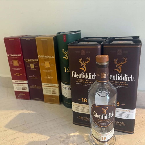 Empty Bottles with Boxes, Set of 9, like new