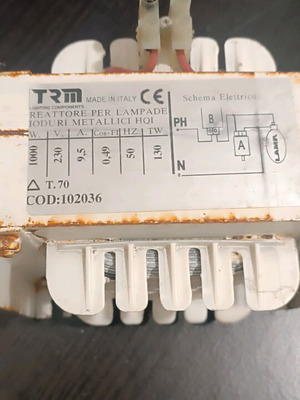Ballast used for 1000w HGI and 250w-400w sodium floodlights