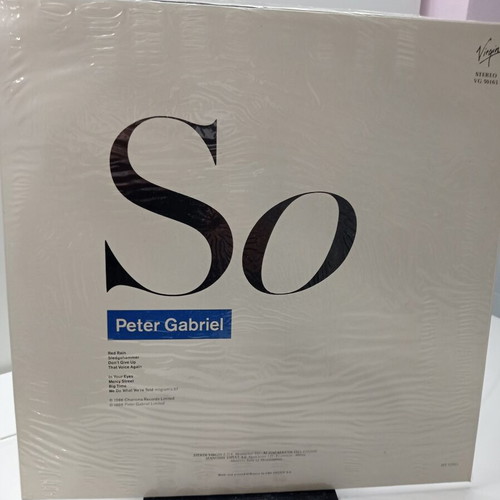 Peter Gabriel So Vinyl LP 1986 Greek Edition Mint Sealed