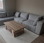 Greek-made soft grey sofa, waterproof, 340x260cm