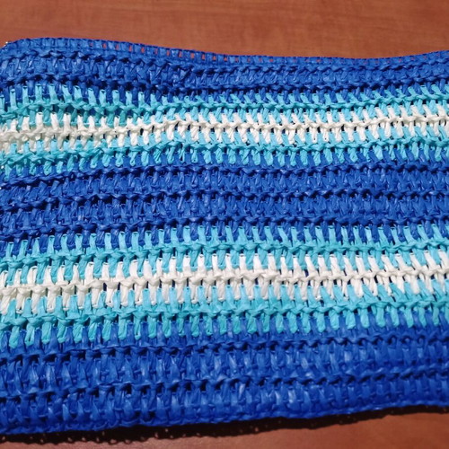 Toiletry bag new, made from map, blue