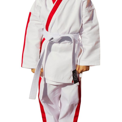 Legendary Karate Suit with White and Red Stripe New