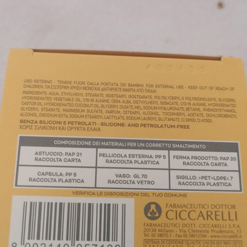 Cera di Cupra Nourishing Protective Cream with Honey and Hyaluronic Acid 50ml