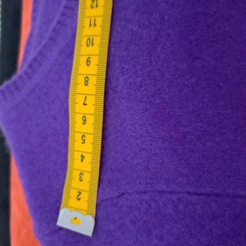 Benetton women's cardigan purple new with white buttons