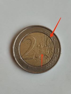 Rare 2 Euro Coin 2004 Belgium used with errors