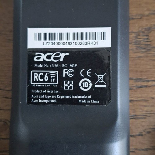 Acer RC-803V remote control new for Windows Media Center