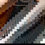  Κομψό παλτό σε μαύρο-γκρι herringbone pattern - Medium (unisex)