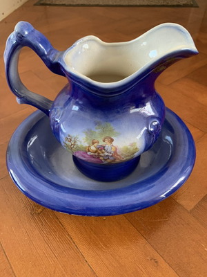 Английски античен мивка с двойка Fragonard и печат Capston Pottery