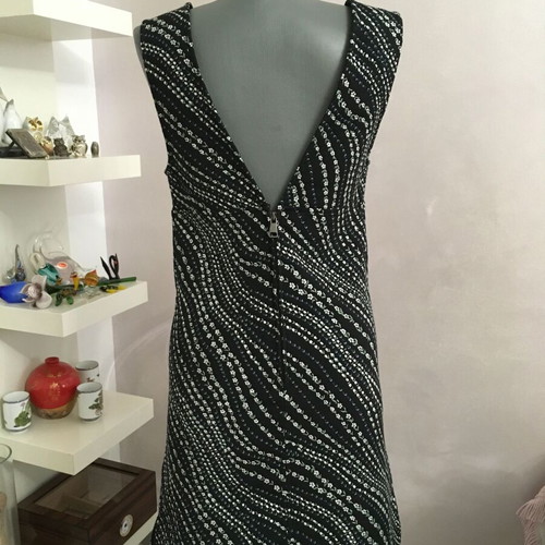 Samsoe Samsoe black dress like new with white wavy dotted pattern XXS