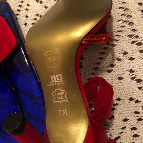 J Lo sandals new red, size 37