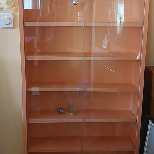 Shelf with 2 glass panels like new, bright color