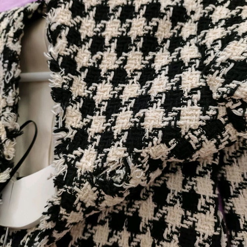 Zara σακάκι tweed με houndstooth μοτίβο, αφορετο, μέγεθος S