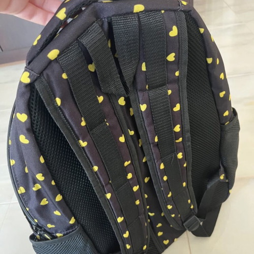 School backpack black like new with spacious compartments