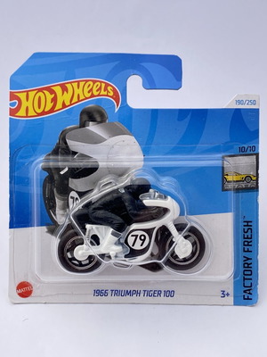 1966 Triumph Tiger 100 λευκή Hot Wheels Factory Fresh μηχανή