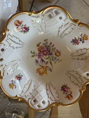 Vintage Reichenbach Fine China Reticulated Centerpiece Bowl like new