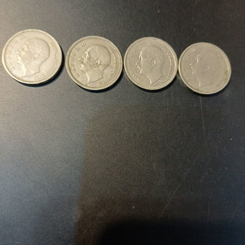 50 Leva coins used, set of 4 from 1940 Bulgaria