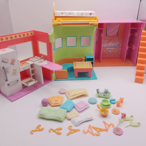 Polly Pocket Mattel collection with backpack, house & dolls