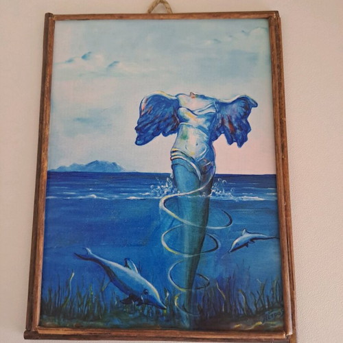Mini prints like new, set of 4 colorful wall decorations approx. 10×14cm