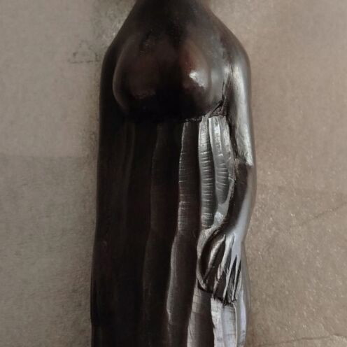 Wooden carved decorative used, 30 cm, woman with kneeling legs