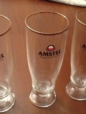 Ποτήρια μπύρας Amstel συλλεκτικά, καινούργια, σετ 3 τεμαχίων