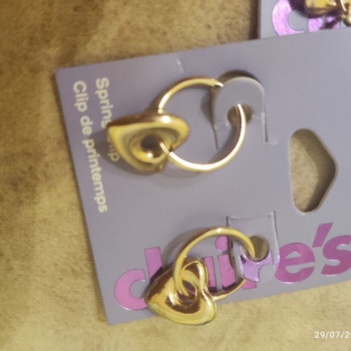 Claire's earrings set 2 new pairs gold color