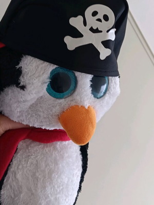 Pirate hat with white skull, like new, black fabric