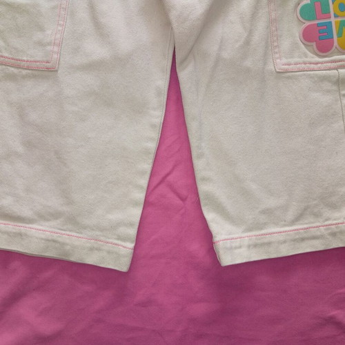 Billieblush girls' cargo pants used, beige with pink details, size 6 years