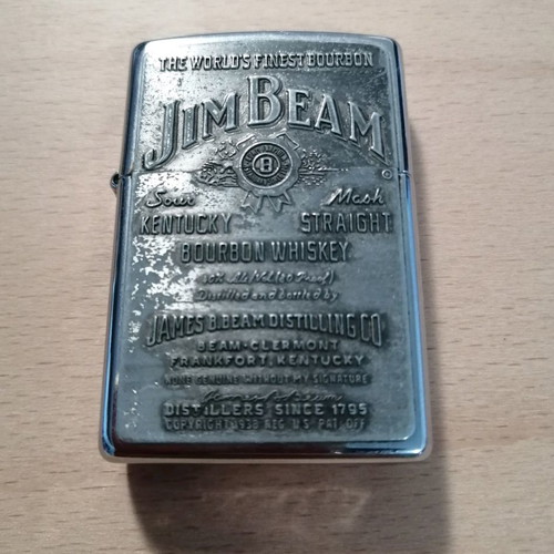 Zippo lighter used with Jim Beam logo