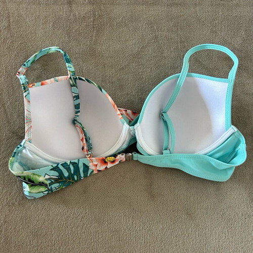 Swimwear bra new, size L, white and green