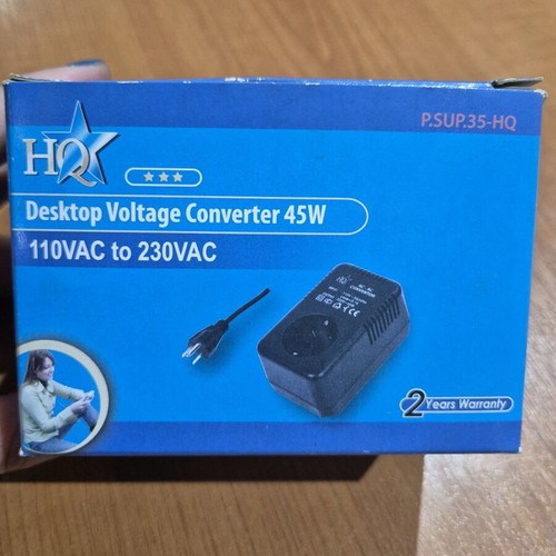 Desktop voltage converter 45W 110VAC to 230VAC new