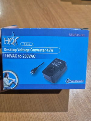 Desktop voltage converter 45W 110VAC to 230VAC new
