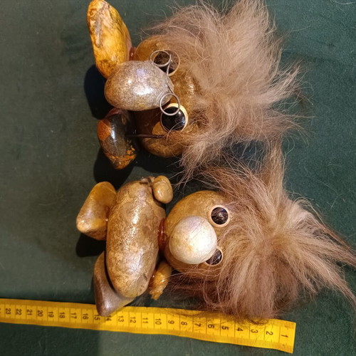 Decorative gnome figures handmade with pebbles, like new