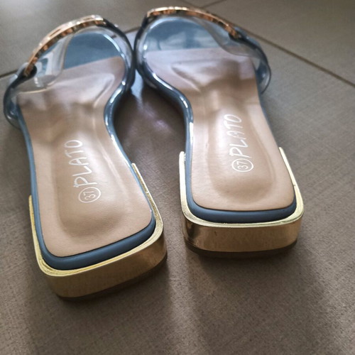 Slippers with transparency like new, size 37.5, turquoise