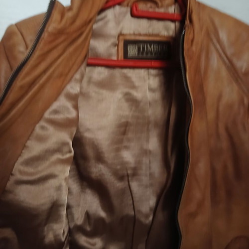 Leather women's jacket used size S brown TIMBER LEATHER