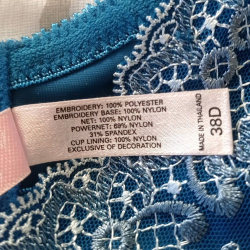 Victoria's Secret petrol bra 38D used with embroidery