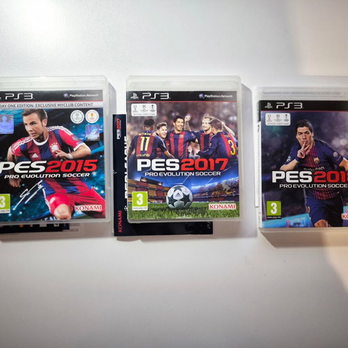 PES Collection: PES 2015 Day One edition, PES 2017, PES 2018 PS3 games