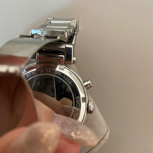 Michael Kors MK5353 Silver Watch with Zirconia Chronograph and Date