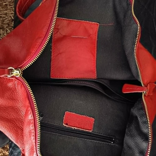 Italian leather and fabric handbag and shoulder bag new