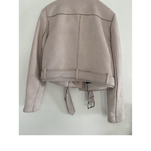 Zara suede jacket used, pink, size S