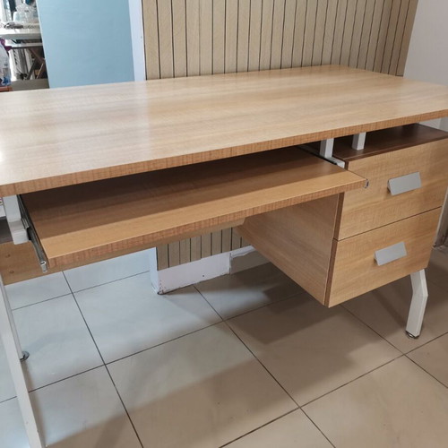 Sonoma wooden desk with metal legs, like new