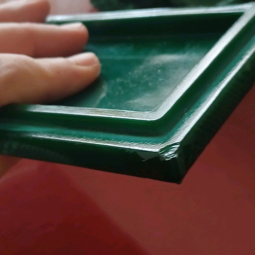 Czech malachite box with small defect