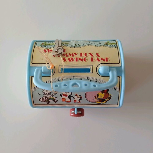 80s Vintage Piggy Bank new with key