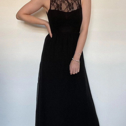 Zara black long dress used, size S