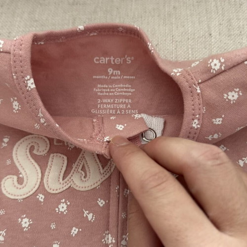 Carter’s baby sleep romper, pink, 100% cotton, new with tags