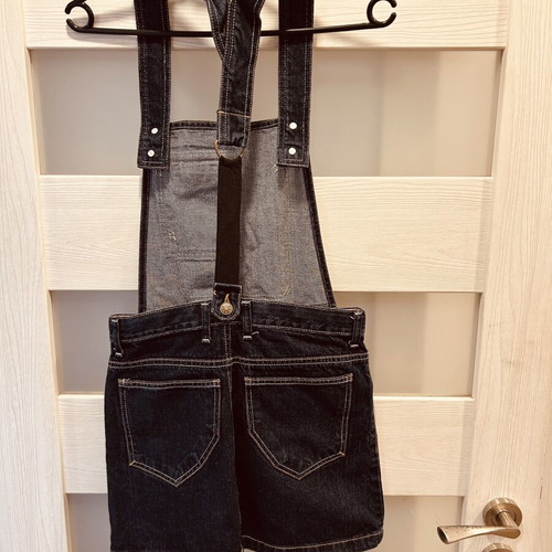 Denim overall skirt 2 in 1, new, dark blue, sizes XS/S